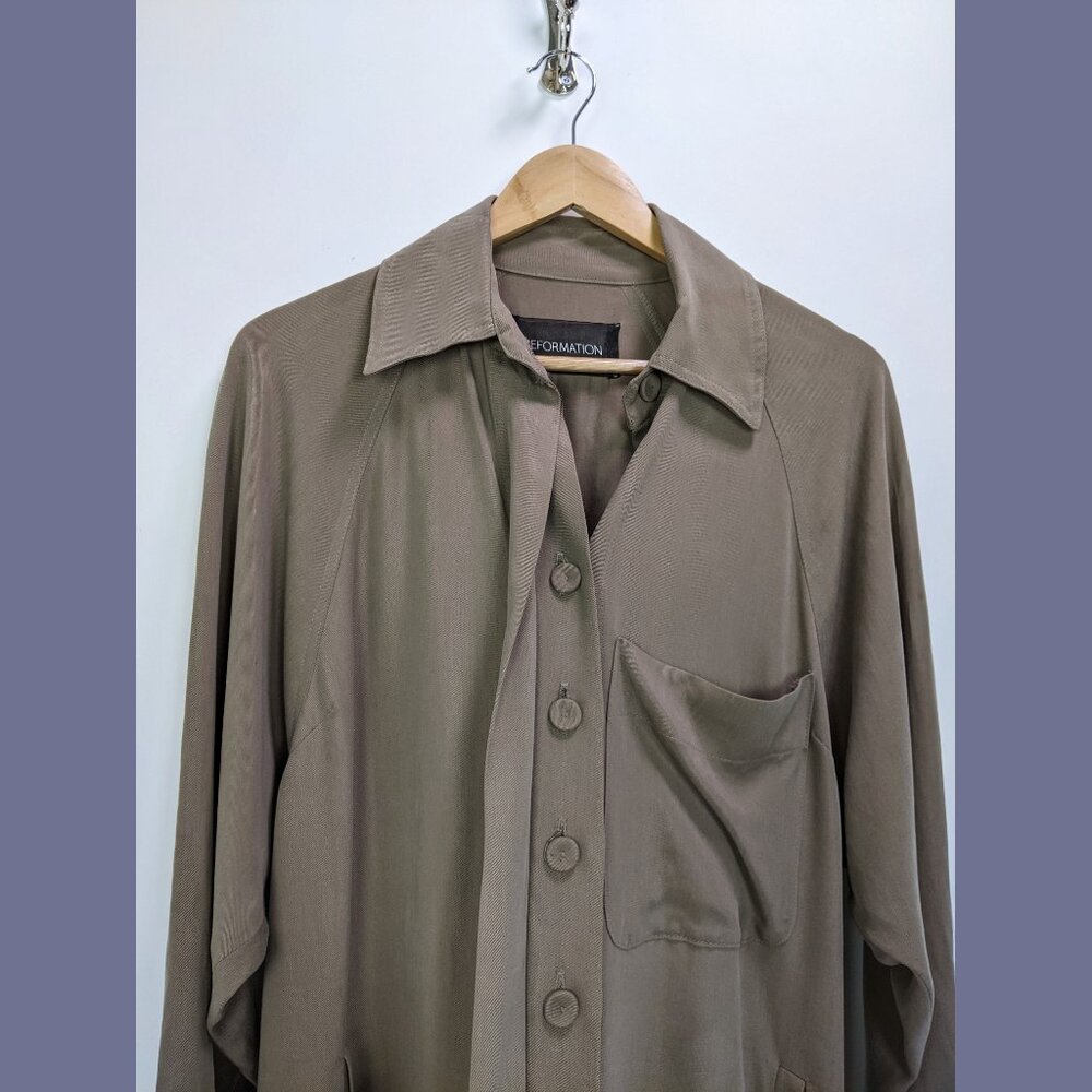 Reformation Size M Collared Button Front Long Sle… - image 3